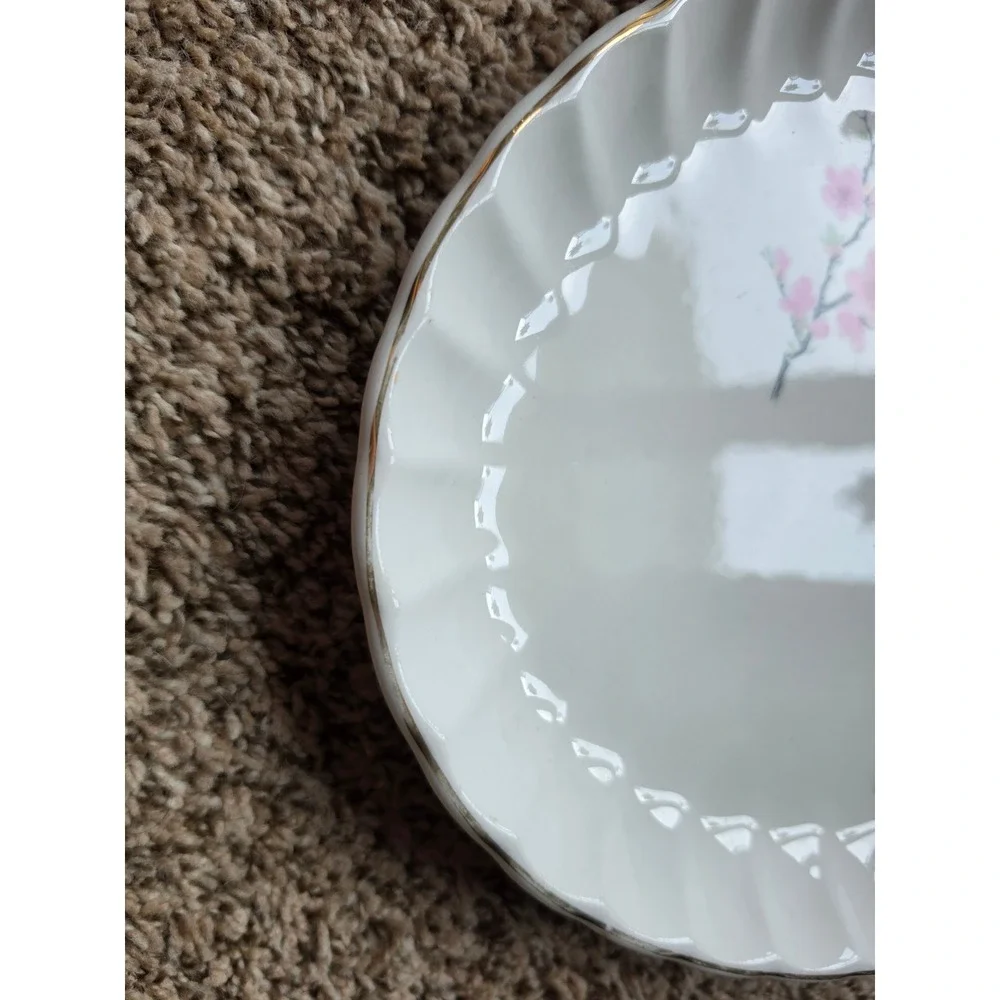 WS‎ George Bolero Oval Serving Platter Pink Cherry Blossom 22K Gold Trim Vintage